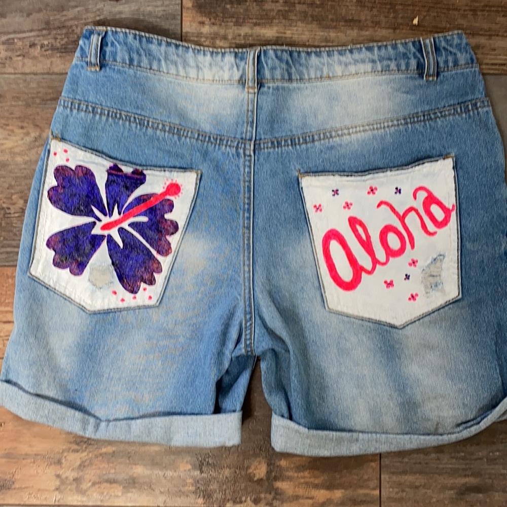 Hand painted Jean shorts
